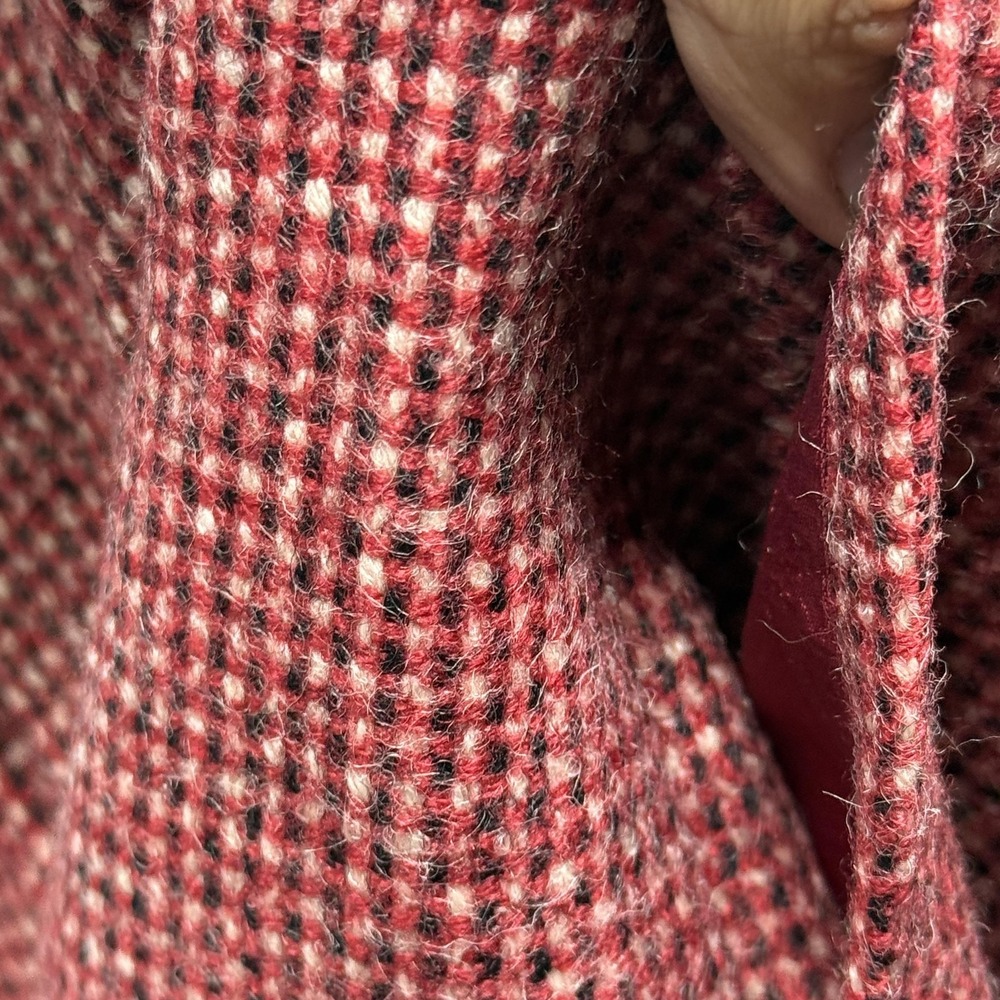 Guy Laroche Diffusion Skirt Womens 36 Red Tweed A-Line Midi Lined Made in France - Picture 16 of 16